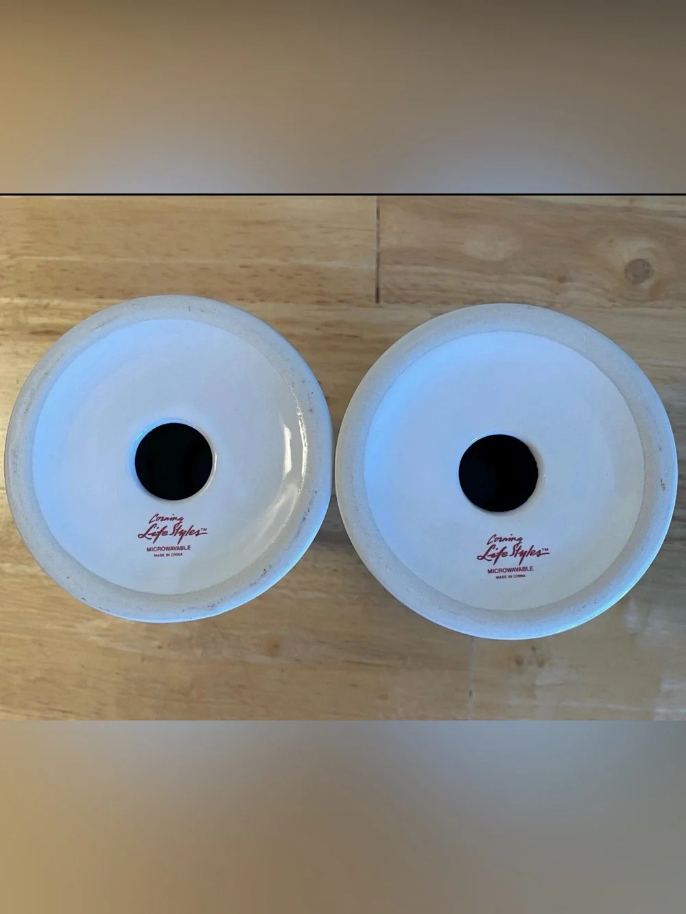 Corningware White Candle Holders set Quilt Heart pattern 4” /1994